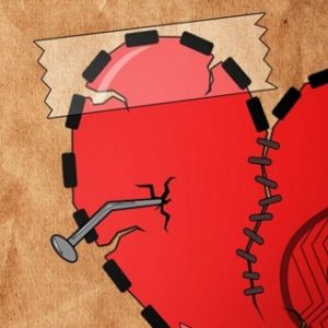 Ilustración de corazón roto