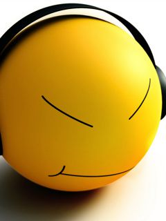 Cara Sonriente Cool con Auriculares