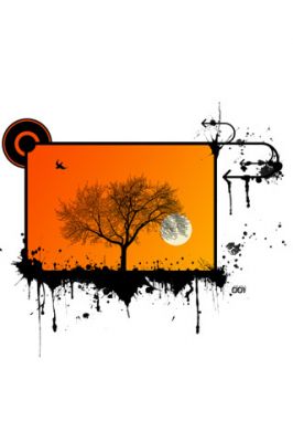Silueta Abstracta de Árbol al Atardecer