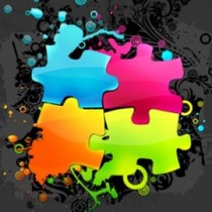 Arte de Piezas de Rompecabezas Coloridas