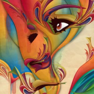 Arte Abstracto Colorido de Rostro