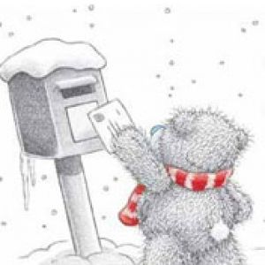 Osito Enviando Carta de Navidad