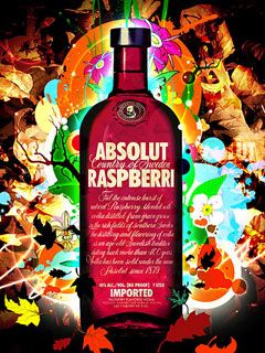 Absolut Raspberry Vodka Art