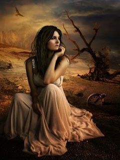 Paisaje Fantástico con Mujer