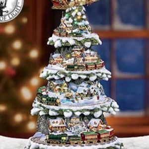 Árbol de Navidad con tren