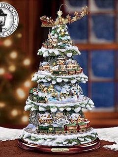 Árbol de Navidad con tren