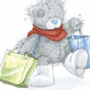 Osito Lindos con Bolsas de Compras