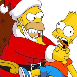 Homer y Bart Simpson Navidad