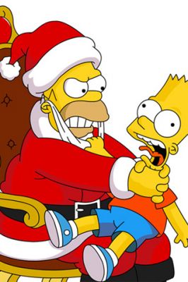 Homer y Bart Simpson Navidad