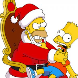 Homer y Bart Simpson Navidad