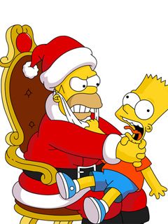 Homer y Bart Simpson Navidad