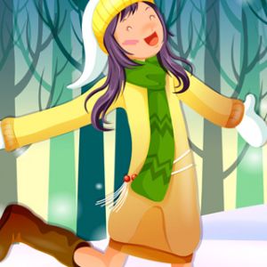 Chica de Invierno Alegre