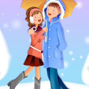 Pareja Bajo el Paraguas