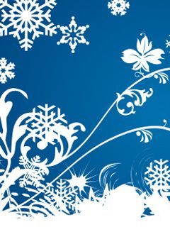 Copos de Nieve de Invierno y Diseño Floral