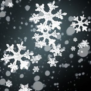 Copos de nieve en fondo oscuro