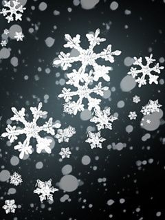Copos de nieve en fondo oscuro