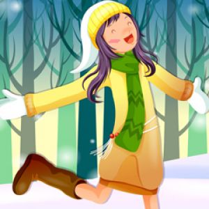 Chica de Invierno Feliz