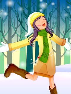 Chica de Invierno Feliz