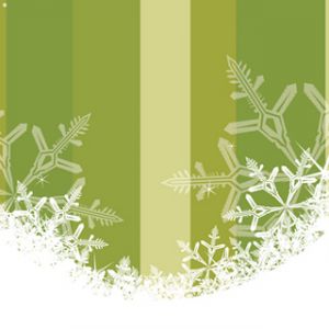 Copos de Nieve en Fondo Verde