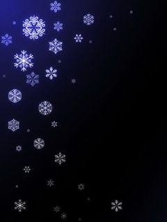 Copos de nieve en fondo oscuro