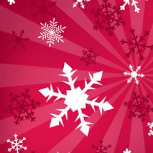 Copos de Nieve en Fondo Rojo