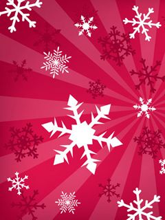 Copos de Nieve en Fondo Rojo