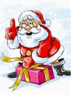 Santa Claus Alegre con Regalo