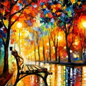 Escena Colorida de Parque Otoñal