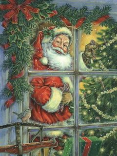 Ventana de Navidad con Santa Claus