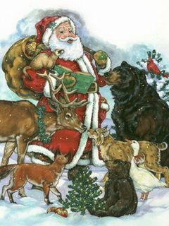 Santa Claus con Animales - wallpaper preview