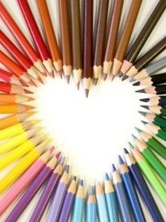 Corazón de Lápices Coloridos