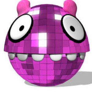 Personaje de Disco Rosa Divertido