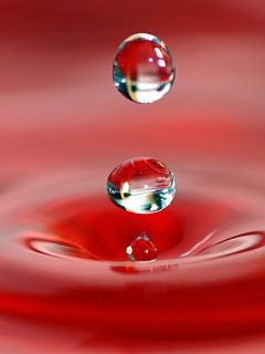 Gotas de Agua en Fondo Rojo