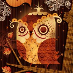 Ilustración de Búho Bonito
