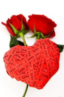 Corazón Rojo y Rosas