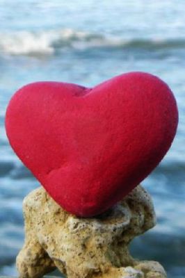Corazón Rojo en Roca