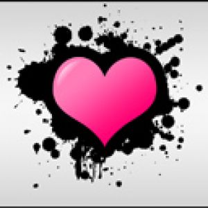 Corazón Rosa con Salpicadura