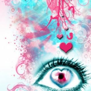 Ojo Colorido con Corazones
