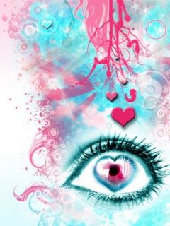 Ojo Colorido con Corazones