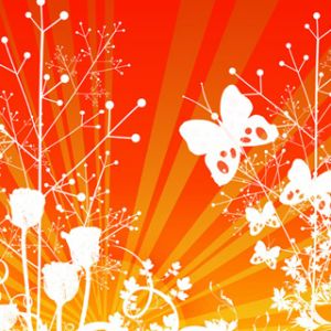 Diseño Floral y de Mariposas Vibrantes