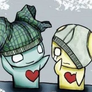 Personajes de Dibujos Animados Lindos con Corazones