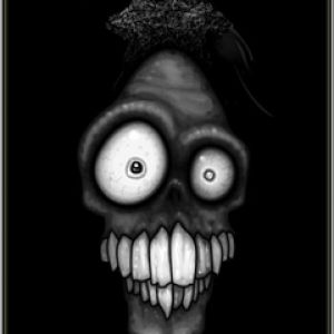 Calavera Divertida con Cuervo