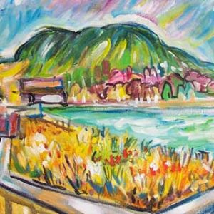 Pintura de paisaje vibrante