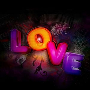 Tipografía Colorida del Amor