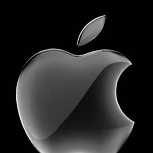 Fondo Negro con Logo de Apple