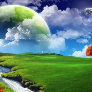 Paisaje Fantástico con Luna