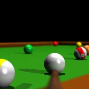 Bolas de billar en una mesa