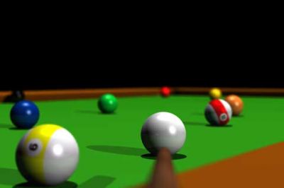 Bolas de billar en una mesa