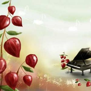 Piano Musical con Elementos Naturales