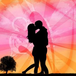 Silhouette de Pareja Romántica